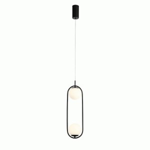 ST LUCE Подвес св/д 2x8W(1248lm) 4000K 130x165x600 Черный/Белый IP20 SL395.403.02