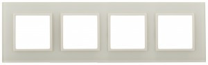 ЭРА 14 Elegance рамка СУ 4 мест.стекло, сл.кость+сл.к 14-5104-02 5596