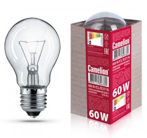 Camelion A55 E27 60W ЛОН гофра, прозрачная 60/A/CL/E27/G