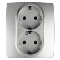 ЭРА 12 роз. СУ 2 мест. 16А земля, шторки, алюминий, автоклеммы 12-2104-03 0806