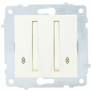 OVIVO мех. выкл. СУ 2 кл. 10А (узкая клавиша, проходной) крем (ко всем рамкам) 610-000202-211