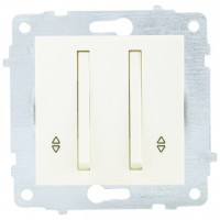 OVIVO мех. выкл. СУ 2 кл. 10А (узкая клавиша, проходной) крем (ко всем рамкам) 610-000202-211