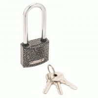 Замок навес Апекс PD-01-38-L чугун, Ш38*В97мм, удлин. дуж d=6мм автомат, 3анг кл,защ.кольца (48,6)