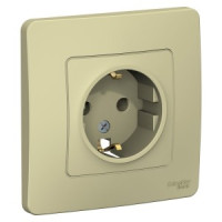 Systeme Electric BLANCA роз. СУ 1 мест. 16А беж. (пл.осн., земля, изол.пл.) BLNRS001017(10!)