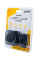 Звонок беспроводной GARIN DoorBell DB1KBAT черный BL1, 52 мелод, пит.кнопки 23А (в/к),динамик 3xR03