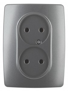 ЭРА 12 роз. СУ 2 мест. 16А графит, автоклеммы 12-2107-12 0928