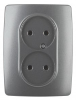 ЭРА 12 роз. СУ 2 мест. 16А графит, автоклеммы 12-2107-12 0928