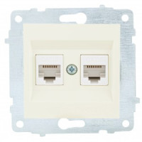 OVIVO мех. роз. СУ комп. 2 мест. (RJ45 CAT6) крем (ко всем рамкам) 600-000302-230