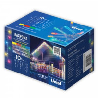 Гирлянда-бахрома ул. св/д мерцание 10м 480LED разноцвет, провод прозрач ULD-B10008-480/TTKIP44 Uniel