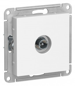 Schneider AtlasDesign мех. роз. TV СУ 1 мест. бел. Antibact. прох. RG6, 4dB ATN000192 (10!)