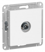 Schneider AtlasDesign мех. роз. TV СУ 1 мест. бел. Antibact. прох. RG6, 4dB ATN000192 (10!)