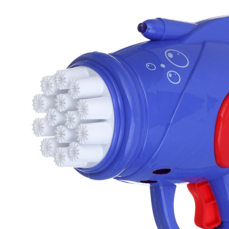 ИГРОЛЕНД Пистолет для выдувания мыльных пузырей, PP, 3хАА, 50мл., мыльный р-р, 15х6,6х14,5см, 3 диз.