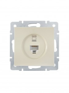 Lezard VESNA мех. роз. комп СУ 1 мест. крем (140. RJ45) (корп. ABS) 742-0388-140