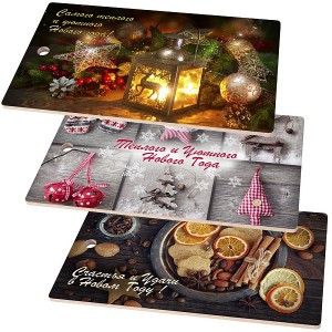 Доска разделочная "Christmas", 29*17см (кратность 6!!!), береза МТ2-135 Мультидом