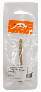 Сверло по металлу среднеe ТИТАН M2 (1шт/уп) 5.0мм DIN 338, ц/х, L 86/52мм, Novocraft НАКРЕПКО 226324