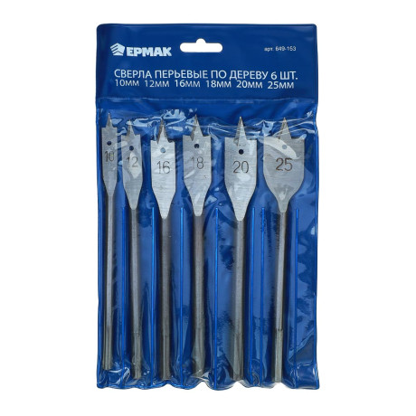 ЕРМАК Набор сверл перьевых 6пр. d10, 12, 16, 18, 20, 25мм