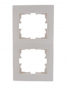 Lezard KARINA рамка 2 мест. (верт.) б/вст крем (ABS) 707-0300-152