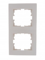 Lezard KARINA рамка 2 мест. (верт.) б/вст крем (ABS) 707-0300-152