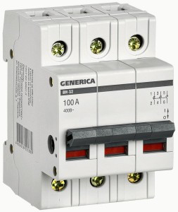 IEK GENERICA выкл. нагрузки (мини-рубильник) ВН-32 3Р 100А