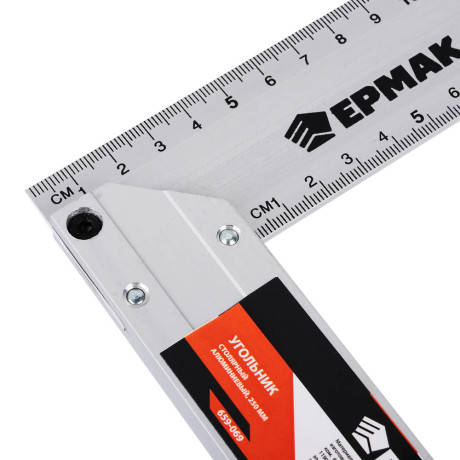 ЕРМАК Угольник столярный алюминиевый 250мм