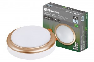 TDM св-к накладной LED ДПО Антарес 15W 4000К 4K круг 180x66 мат.золото IP54  SQ0354-0018