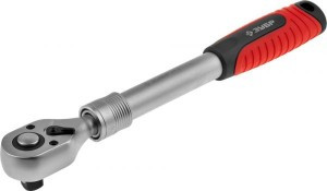 Трещотка ЗУБР "МАСТЕР" д/торц голов (1/2"), телескопич, Cr-V, 72 зубца, хром покр zu27732-1/2
