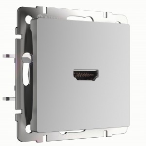 "Werkel мех. роз. СУ 1 мест. HDMI (серебряный)  W1186006 a051508