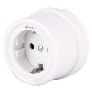 Werkel мех. роз. СУ 1 мест. 16A Retro земля (белый) Ретро (WL18-03-01 a036795)W5671001 a051312