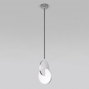 Eurosvet св-к подвесной  LED 503 лм 180х180х1290 металл белый/хром Lang 50225/1 LED a057335