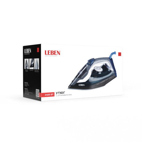 LEBEN Утюг с отпаривателем 2400 Вт, подошва - керамика