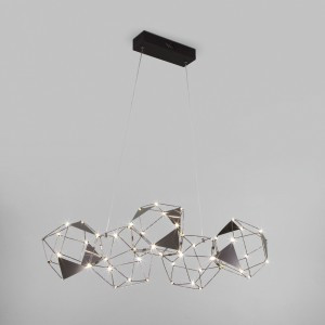 Eurosvet св-к св/д подвес. LED 2166lm 750х310х1500 мет чёрн жемчуг Uma 90368/5 Умный дом a065026