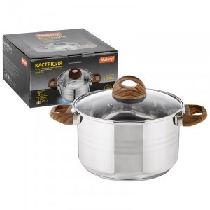 Кастрюля с крышкой FORESTA 5л нерж сталь, ручки soft touch, трехслойное дно 106803 Mallony