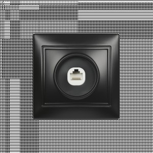 Smartbuy Венера роз. СУ компьютерная RJ-45 1-местная черная  (SBE-01b-S1-RJ)