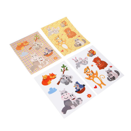 ХОББИХИТ Набор для творчества "Наклеюшки", 2 картинки, картон, 15,2х21,4см, 8-10 дизайнов