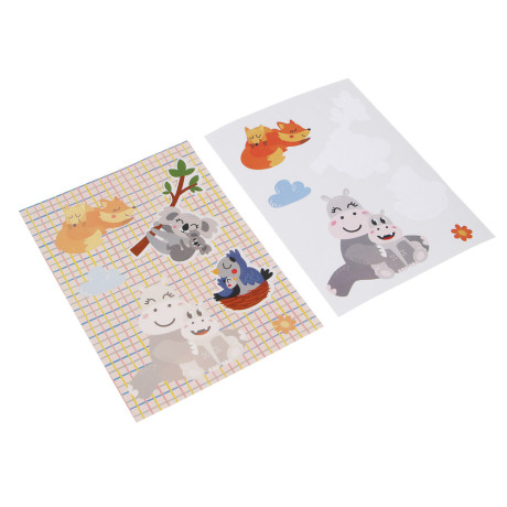 ХОББИХИТ Набор для творчества "Наклеюшки", 2 картинки, картон, 15,2х21,4см, 8-10 дизайнов