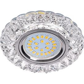 Ecola LD7009 MR16 GU5.3 св-к Круг "Кристалл" подсветка 4K Прозр./Хром 30x95 FT16CCEFB (10!)