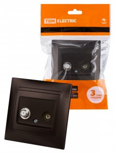 TDM ЛАМА роз. СУ TV (мама) + SAT (F-разъем) 0-2400МГц шоколад (10!) SQ1815-0520