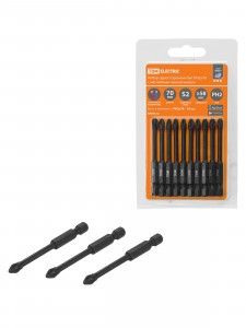 TDM Алмаз Набор бит PH2x70, 10шт, односторонних, сталь S2, Е1/4", намагничен,торсионные SQ1019-0445