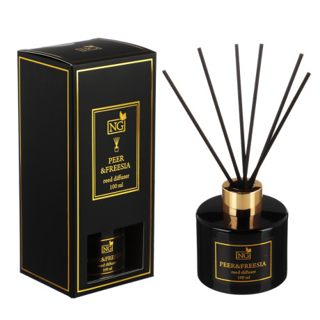 NEW GALAXY Ароматизатор диффузор "LUX",100 мл.4 шт.(wood sage,white flower, black code, pear&freesia