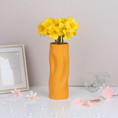 Ваза, 23x8 см, керамика, цвет оранжевый