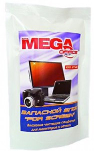 Аксессуары к компьютеру Салфетки зап.бл. д/чист. экран.MEGAoffice "For Screen",100шт 127662