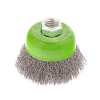 Щетка для УШМ, 65 мм, М14, &quot;чашка&quot;, витая проволока 0.3 мм Сибртех