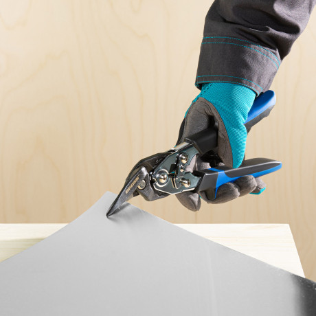 Ножницы по металлу "Piranha", усиленные, 255 мм, прямой и правый рез, сталь СrMo, двухкомпонентные рукоятки Gross