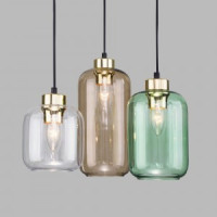 TK Lighting св-к подвесной 3 рожк. 60W 360х0х1100 металл прозр/черн/янт/зол/зел Marco 3325 a055958
