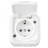 Bylectrica ПРАЛЕСКА АКВА роз. ОУ 1 мест. 16А бел. (земля, пластик, крышка, IP54) РА16-297