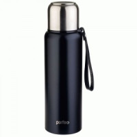 Термос Perfeo узк.горло, с ситечком, ремешком 1л, черный PF_C3707