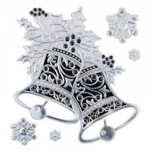 Наклейка новогод.  "Колокольчики" 28*28см, ПВХ Волшебная страна