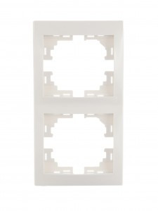 Lezard Мира рамка 2 мест. (б/вст, вертик.) бел. (PC) 701-0200-152