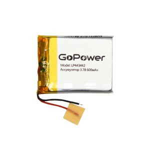 Ак-р Li-Pol GoPower LP443442 PK1 3.7V 600mAh (1/250)