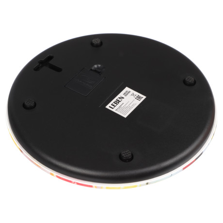 LEBEN Весы кухонные электронные, стекло с дизайном, круг, макс.нагр. 5кг (точн.измер. 1гр)